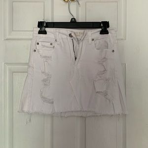 White jean skirt